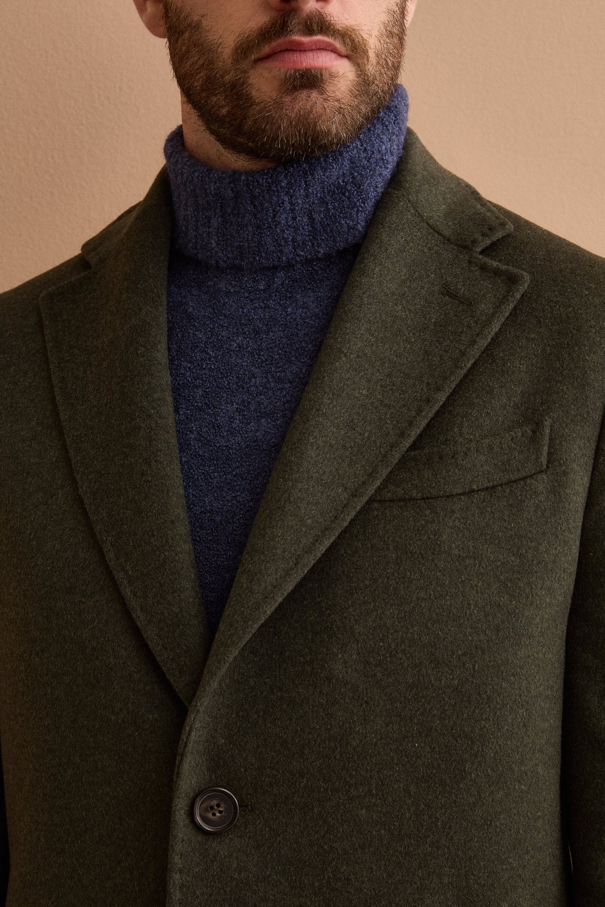 Cappotto Midi Monopetto in Lana e Cashmere - VERDE