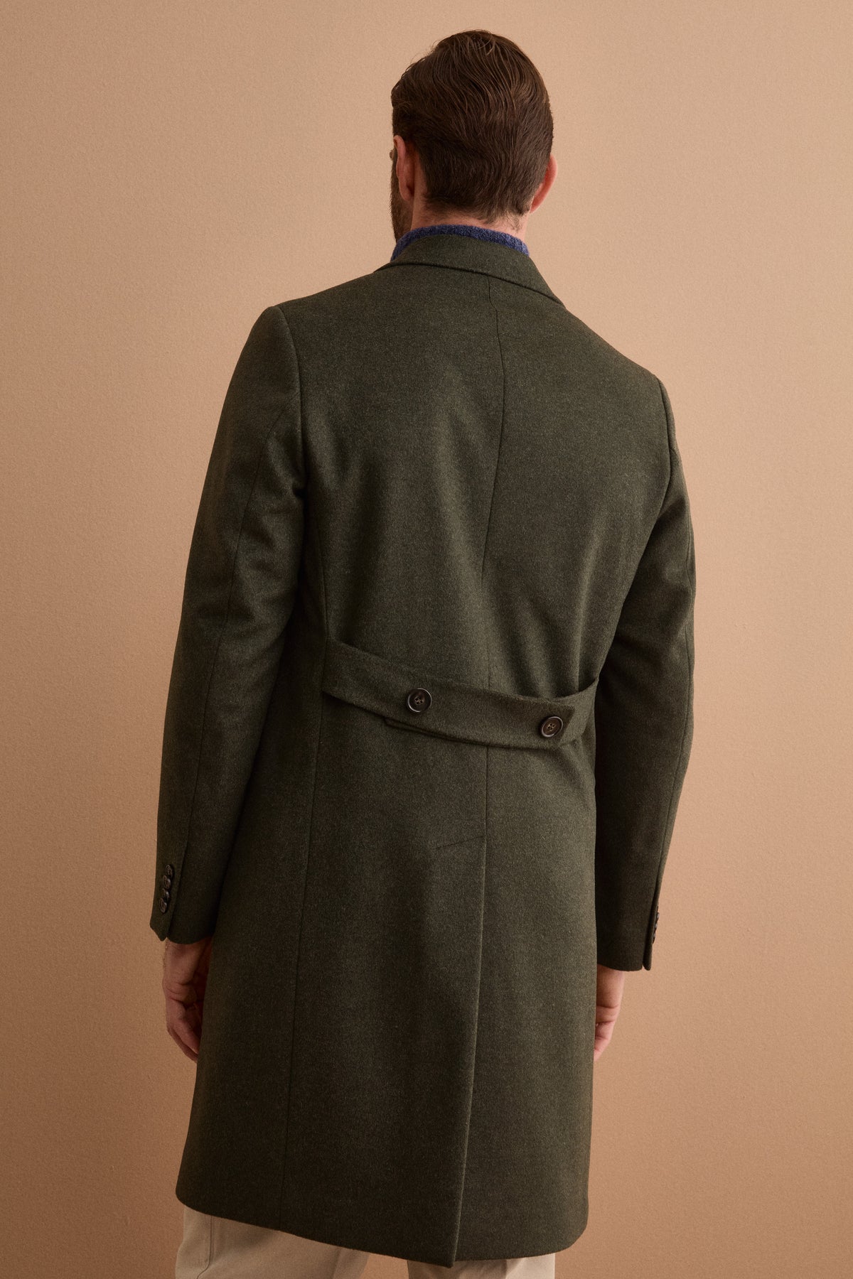 Cappotto Midi Monopetto in Lana e Cashmere - VERDE