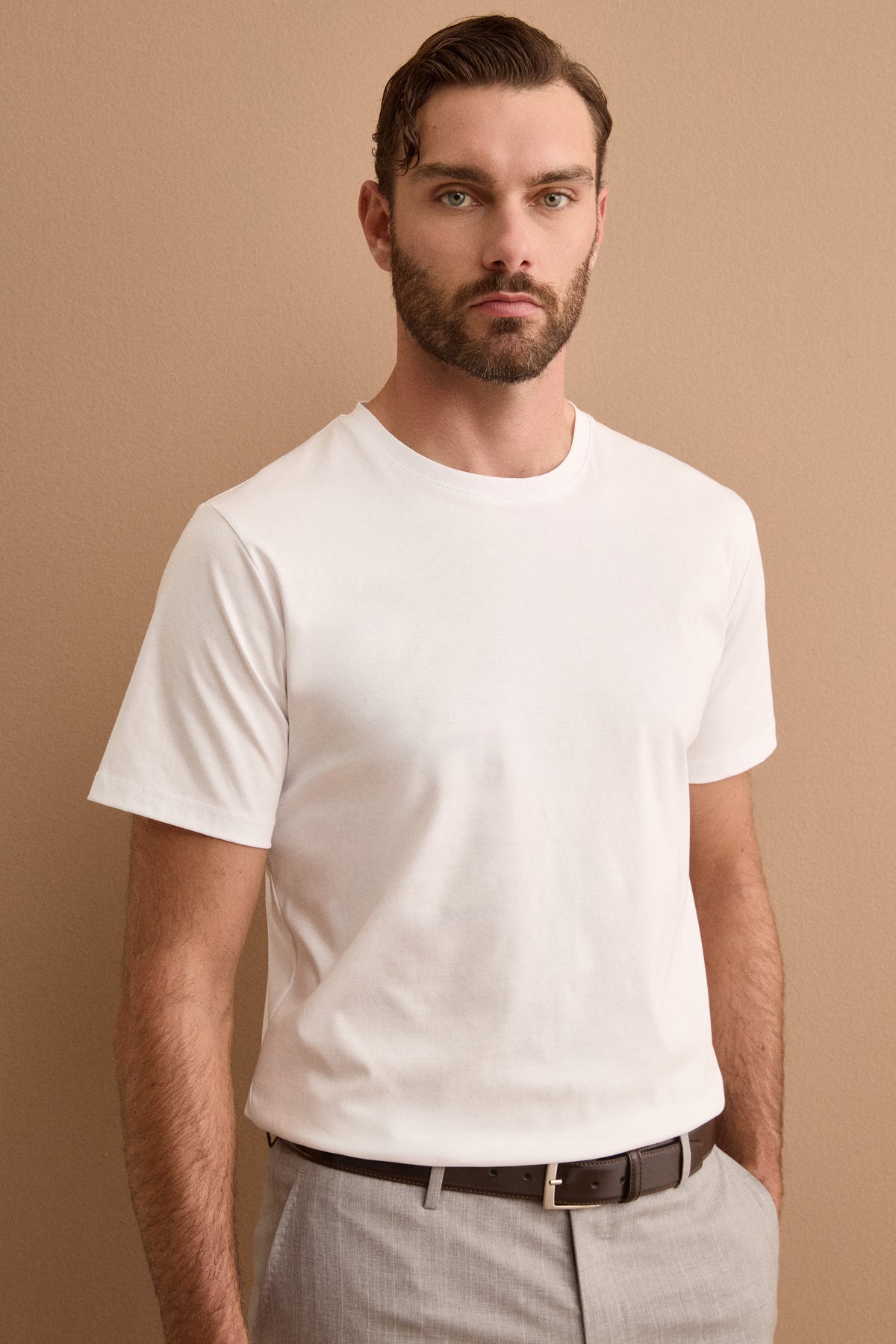 T-Shirt Girocollo in Puro Cotone - BIANCO