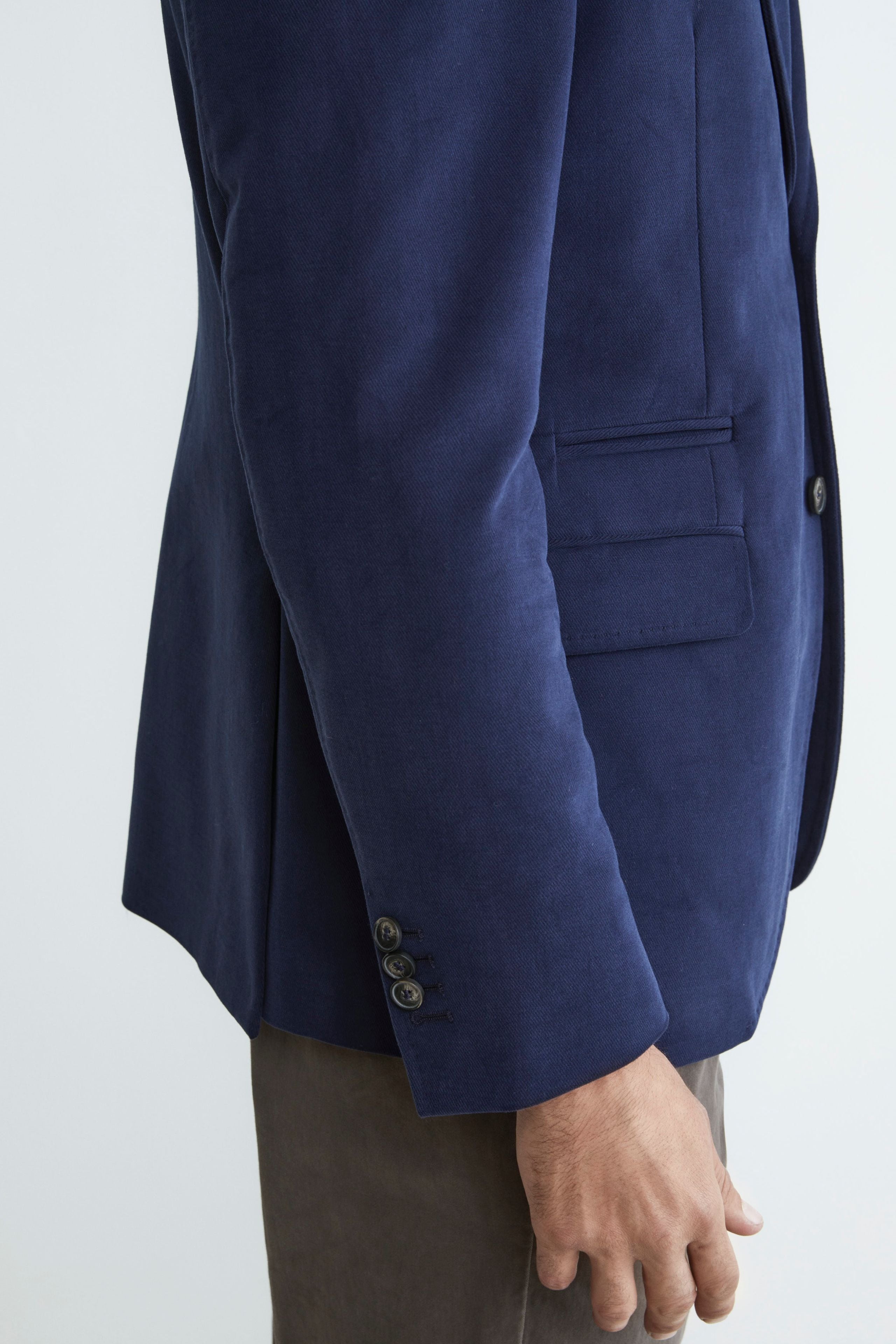 Giacca in cotone con pettorina - BLU APERTO