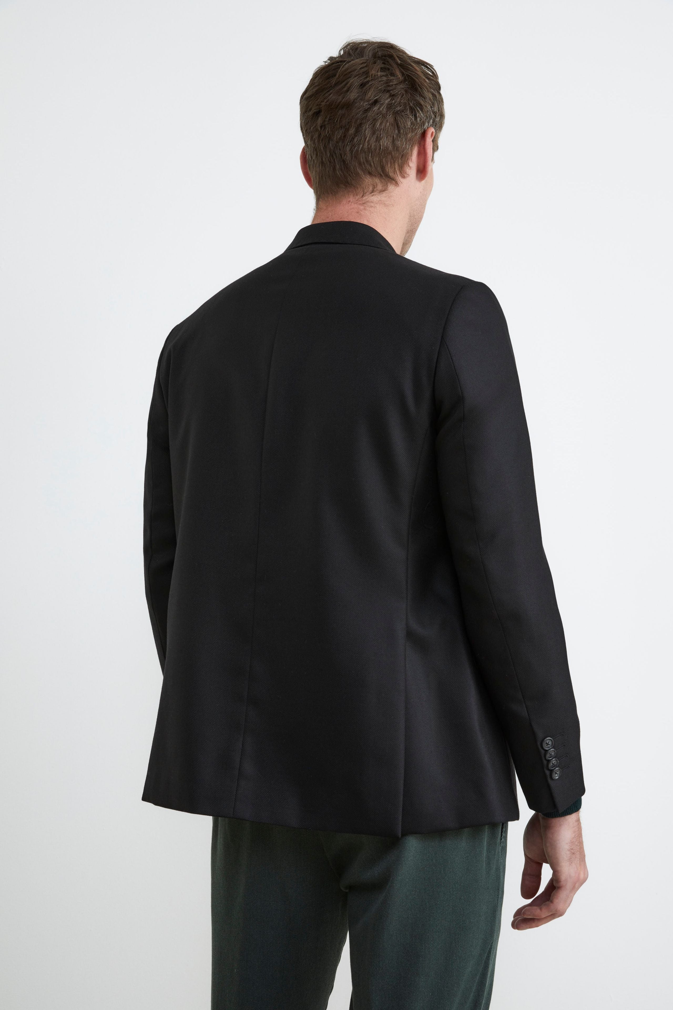 Giacca in cashmere nera piquet - FANT. NERO